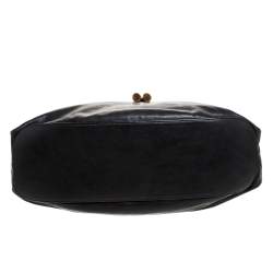 Bally Black Leather Drawstring Tote