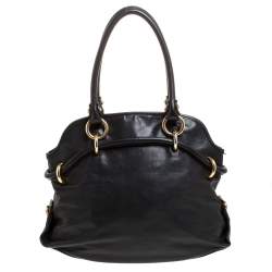 Bally Black Leather Drawstring Tote