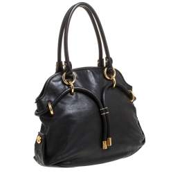 Bally Black Leather Drawstring Tote