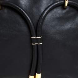 Bally Black Leather Drawstring Tote