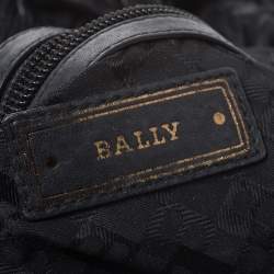 Pre Owned Bally Black Pleated Leather Hobo