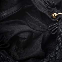 Pre Owned Bally Black Pleated Leather Hobo