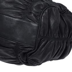 Pre Owned Bally Black Pleated Leather Hobo