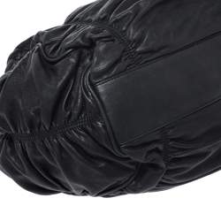 Pre Owned Bally Black Pleated Leather Hobo