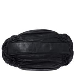 Pre Owned Bally Black Pleated Leather Hobo