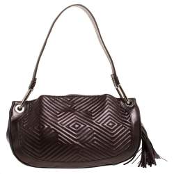 Bally Brown Leather Drawstring Shoulder Bag