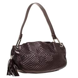 Bally Brown Leather Drawstring Shoulder Bag