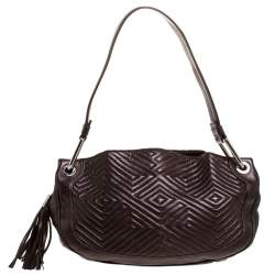 Bally Brown Leather Drawstring Shoulder Bag