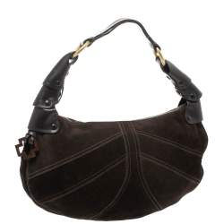 Bally Dark Brown Suede and Leather Hobo