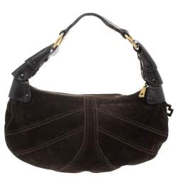 Bally Dark Brown Suede and Leather Hobo