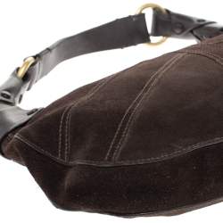 Bally Dark Brown Suede and Leather Hobo