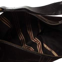 Bally Dark Brown Suede and Leather Hobo