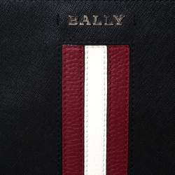 Bally Black Leather Striped Tote