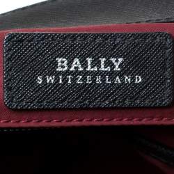 Bally Black Leather Striped Tote