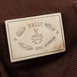 Bally Beige/Brown Canvas and Leather Zip Pocket Satchel