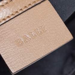 Bally Black/Beige Nylon and Leather Baguette Bag