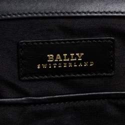 Bally Brown/Black Leather and Patent Leather Frame Top Handle Bag