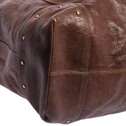 Bally Brown Leather Front Pocket Hobo