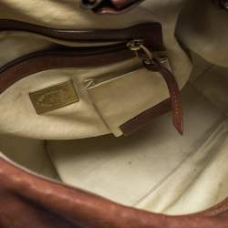 Bally Brown Leather Front Pocket Hobo