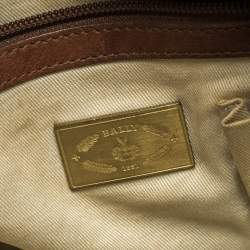 Pre Owned Bally Brown Leather Front Pocket Hobo