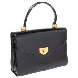Bally Black Leather Vintage Top Handle Bag