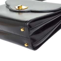 Bally Black Leather Vintage Top Handle Bag