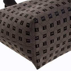 Pre Owned Bally Brown/Black Canvas and Leather Tote
