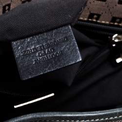 Pre Owned Bally Brown/Black Canvas and Leather Tote