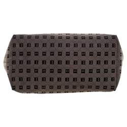 Pre Owned Bally Brown/Black Canvas and Leather Tote
