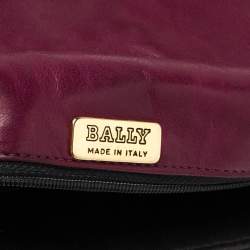 Pre Owned Bally Purple Quilted Leather Double Flap Chain Bag