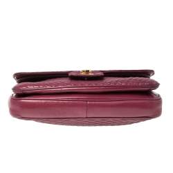 Pre Owned Bally Purple Quilted Leather Double Flap Chain Bag