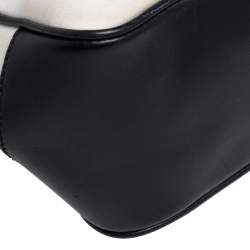 Bally Black/White Canvas and Leather Bennas Tote