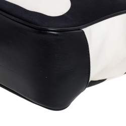 Bally Black/White Canvas and Leather Bennas Tote
