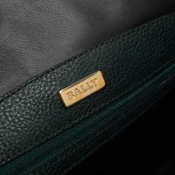 Pre Owned Bally Dark Green/Brown Leather Vintage Dome Satchel