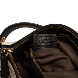 Pre Owned Bally Cream/Black Leather Fiona Crossbody Bag