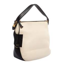 Pre Owned Bally Cream/Black Leather Fiona Crossbody Bag