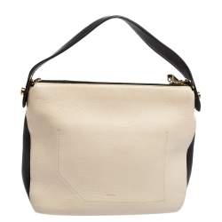 Pre Owned Bally Cream/Black Leather Fiona Crossbody Bag