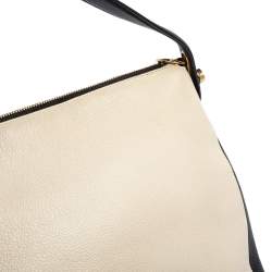 Pre Owned Bally Cream/Black Leather Fiona Crossbody Bag