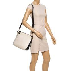 Pre Owned Bally Cream/Black Leather Fiona Crossbody Bag