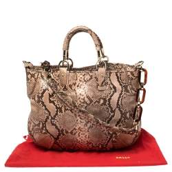 Bally Dusty Pink/Black Python Jana Shoulder Bag