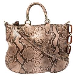 Bally Dusty Pink/Black Python Jana Shoulder Bag