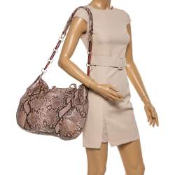 Bally Dusty Pink/Black Python Jana Shoulder Bag