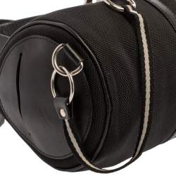Pre Owned Bally Black Nylon and Leather Boston Bag