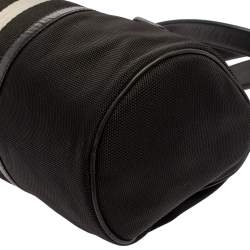 Pre Owned Bally Black Nylon and Leather Boston Bag