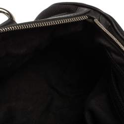 Pre Owned Bally Black Nylon and Leather Boston Bag