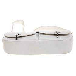 Bally White Textured Leather Double Pocket Flap Shoulder Bag