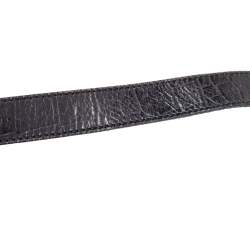 Pre Owned Bally Black Croc Embossed Leather Vintage Flap Shoulder Bag