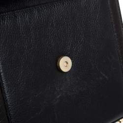 Pre Owned Bally Black Croc Embossed Leather Vintage Flap Shoulder Bag