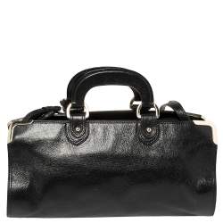 Bally Shimmery Black Leather Satchel
