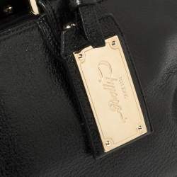 Bally Shimmery Black Leather Satchel